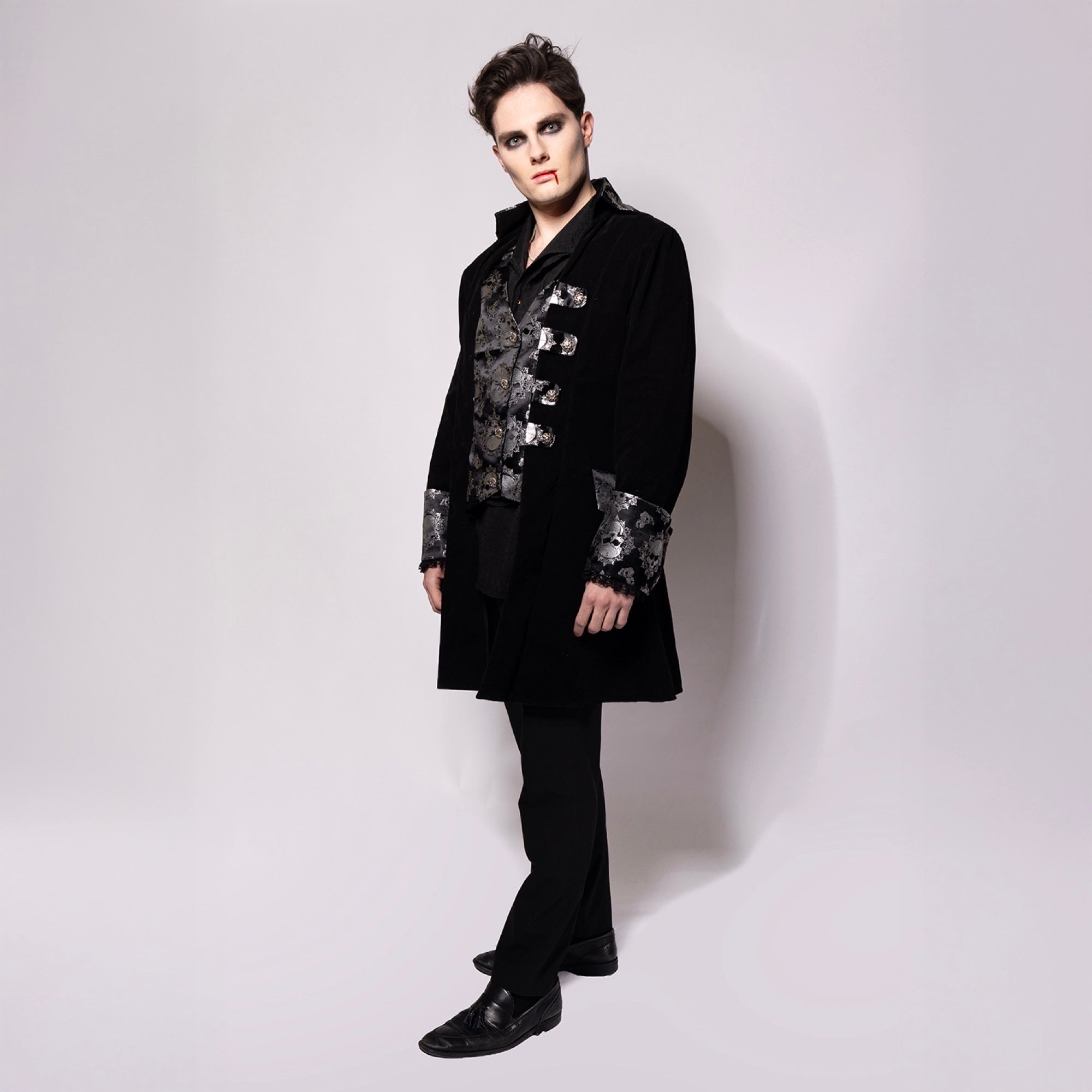 Captain Coat, Mens, Black Bones