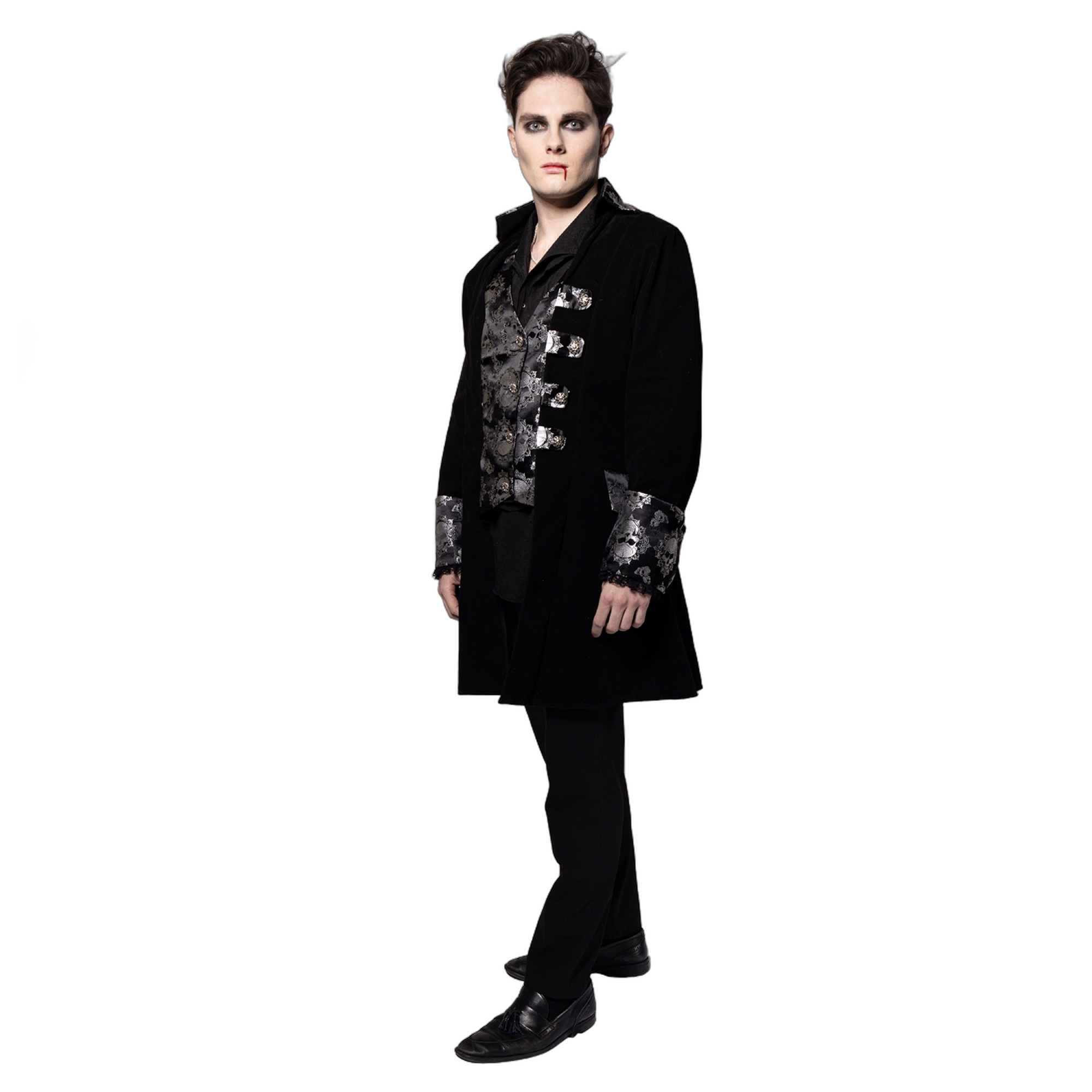 Captain Coat, Mens, Black Bones