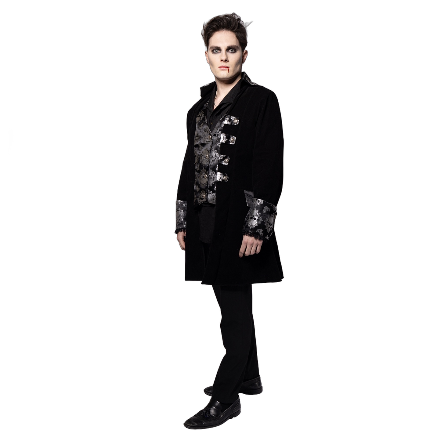 Captain Coat, Mens, Black Bones