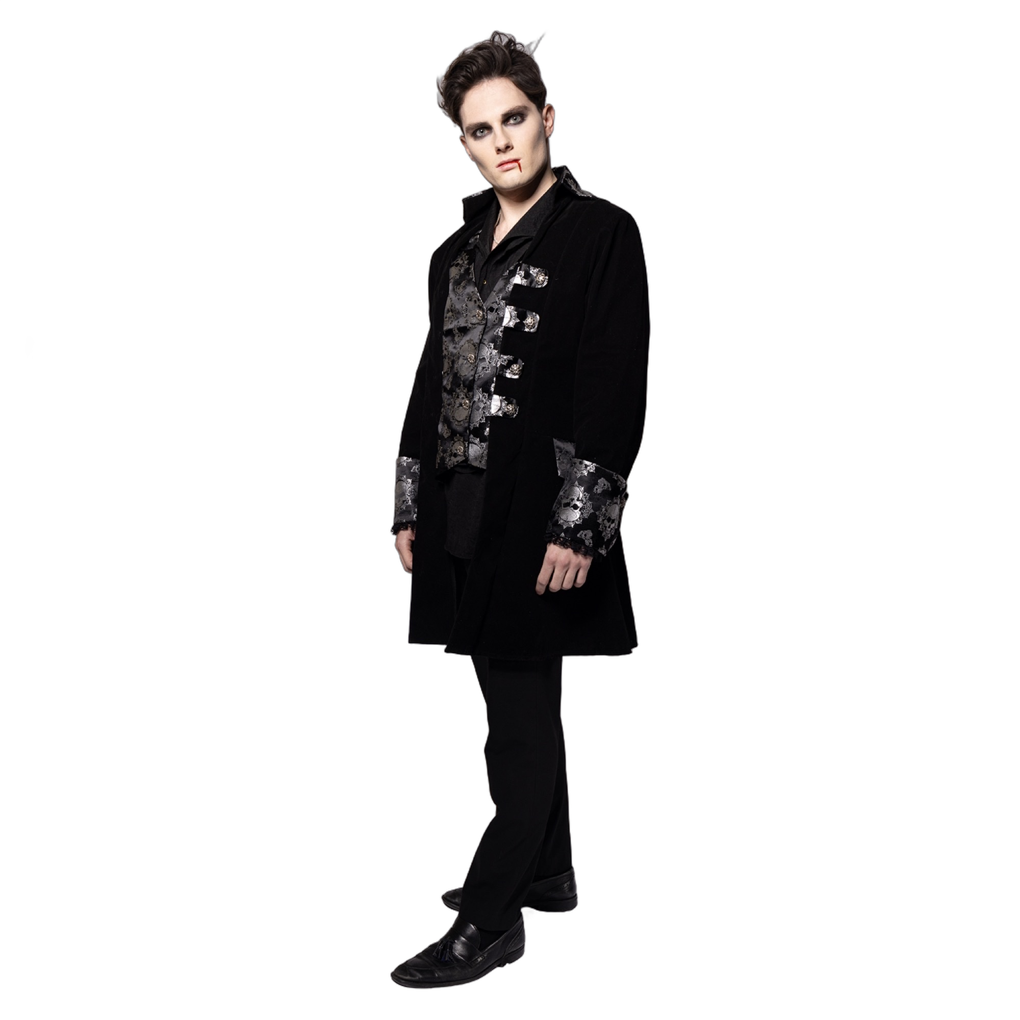 Captain Coat, Mens, Black Bones
