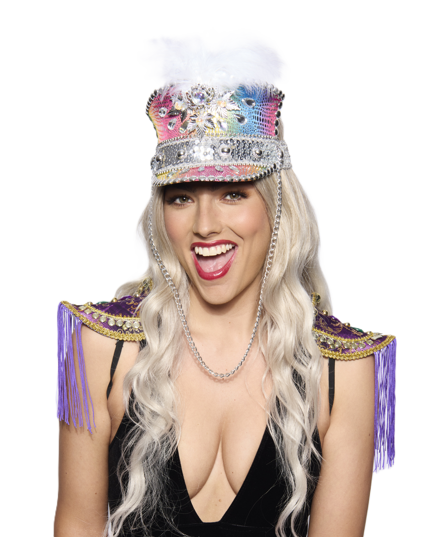 Marching Band Half-Cap, Feather, Carnival