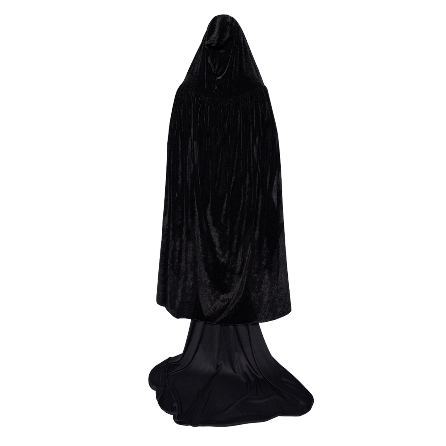 Hooded Velvet Cape, Black