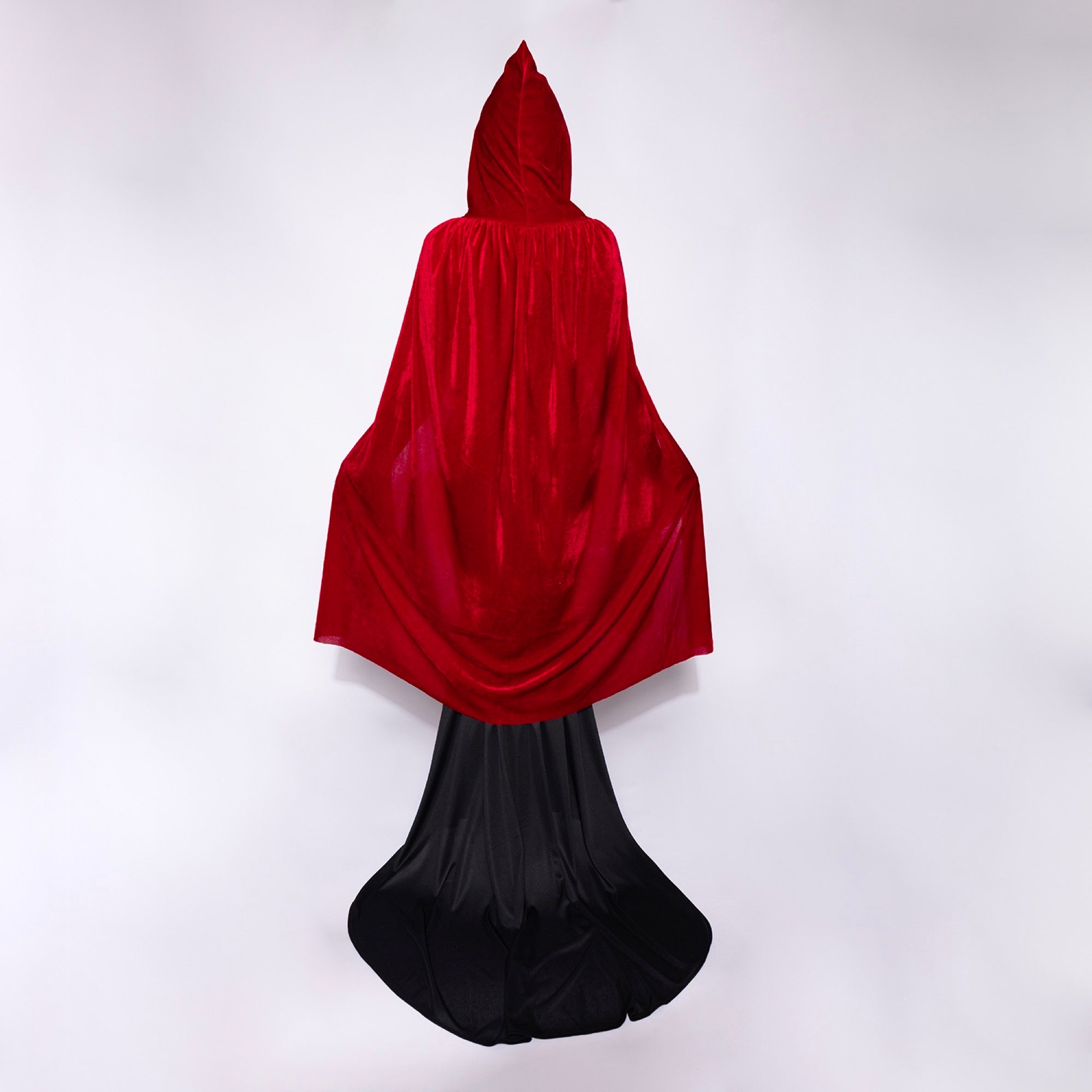 Hooded Velvet Cape, Blood Red