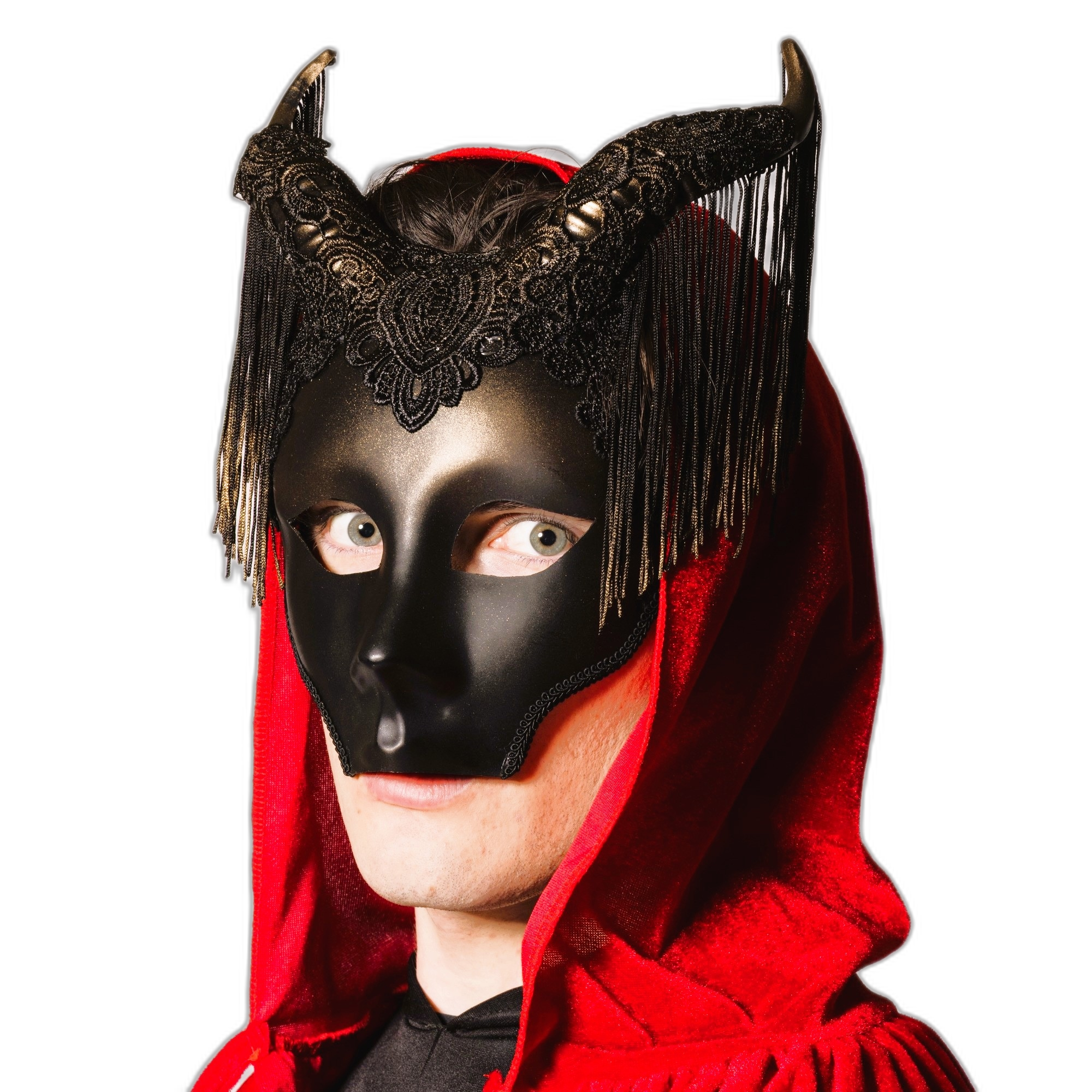 Venetian Horned Fringe Mask