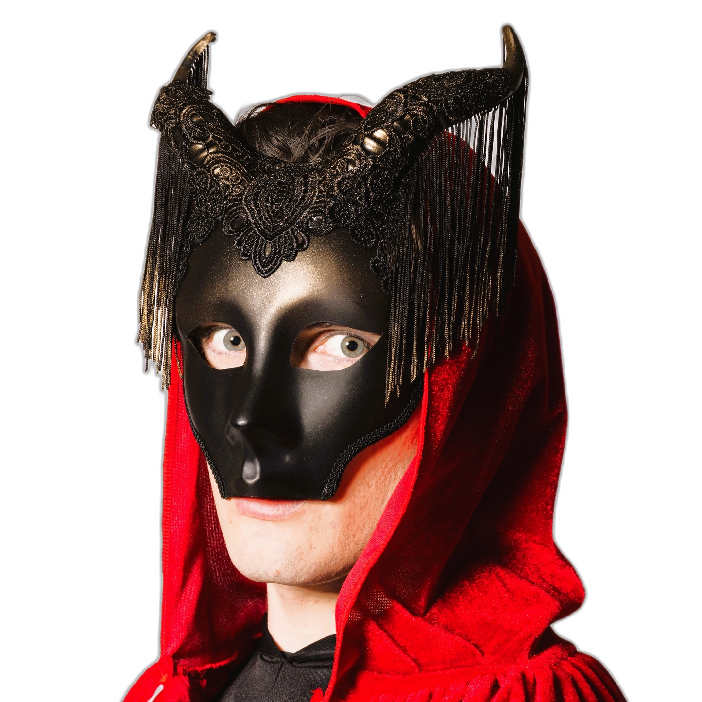 Venetian Horned Fringe Mask