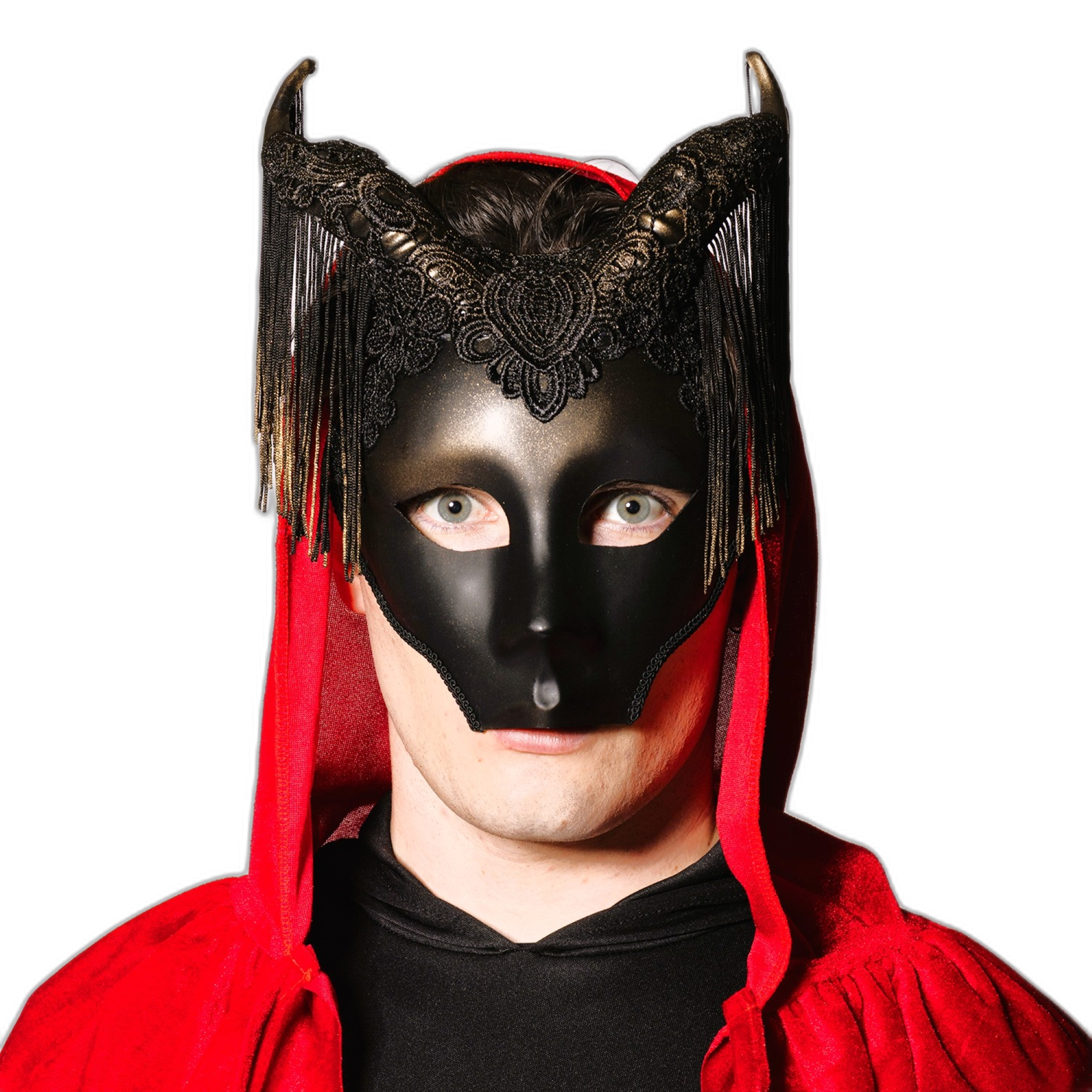 Venetian Horned Fringe Mask