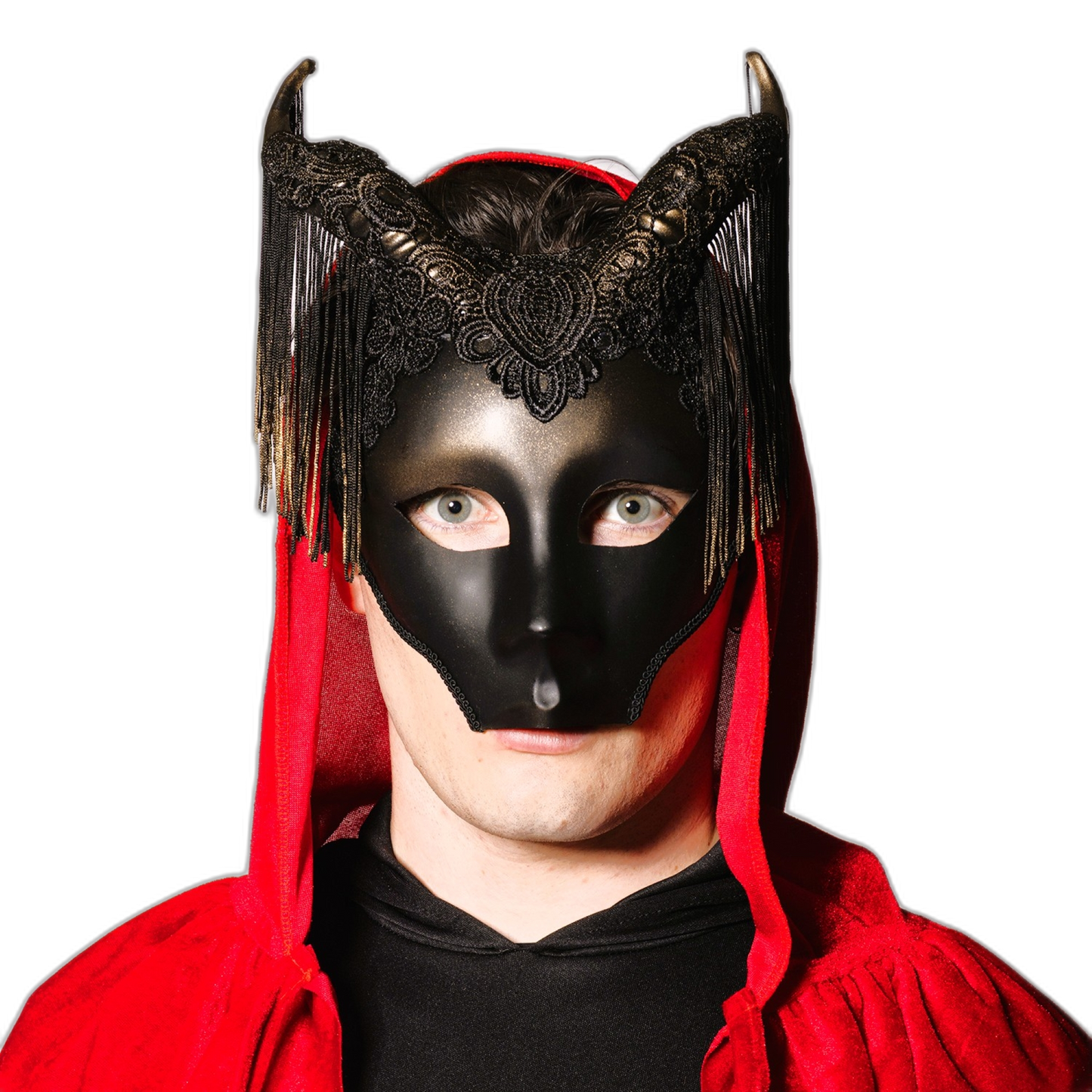Venetian Horned Fringe Mask