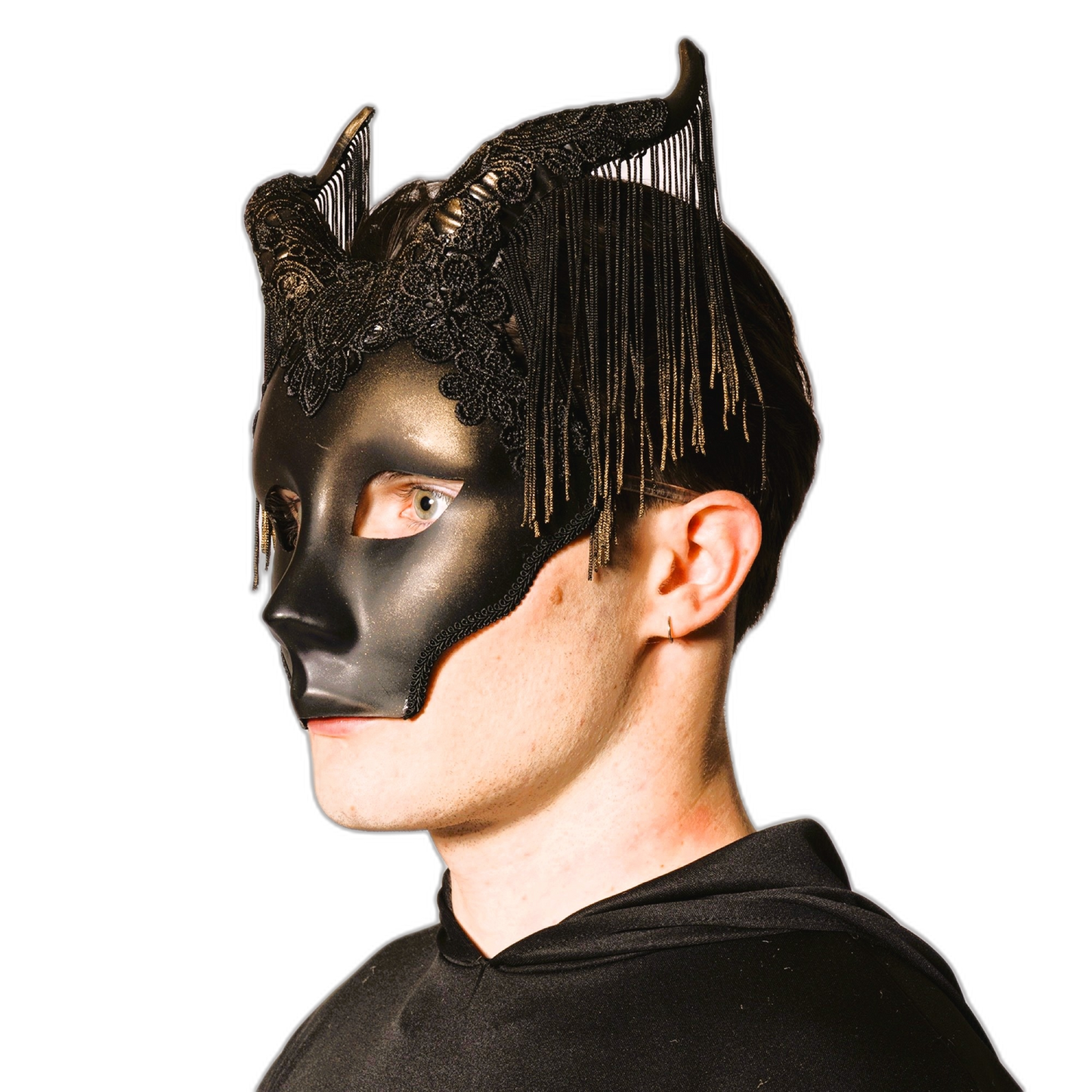 Venetian Horned Fringe Mask