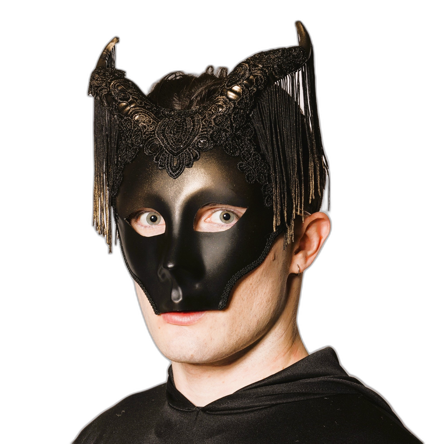 Venetian Horned Fringe Mask