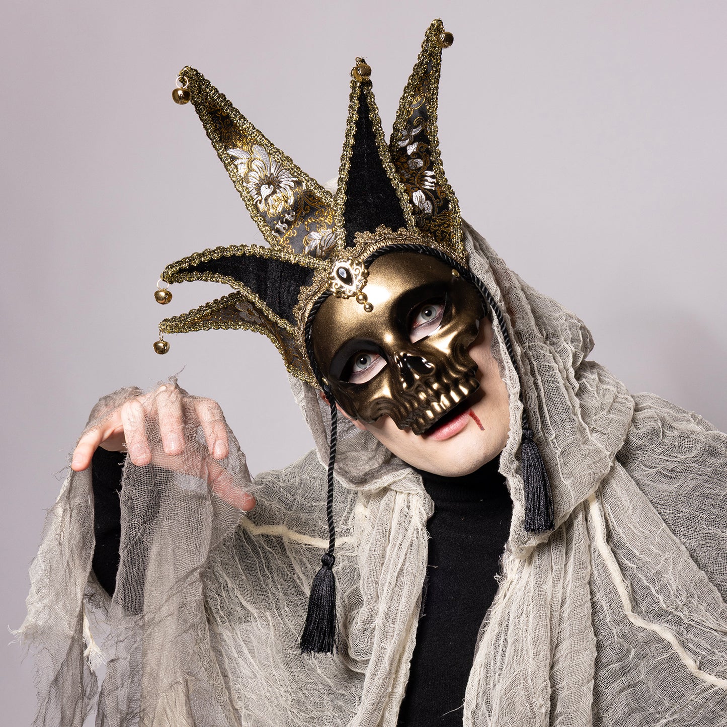 Deluxe Jester Skull Mask