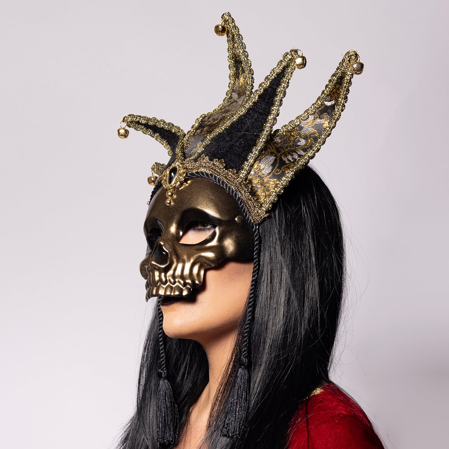 Deluxe Jester Skull Mask