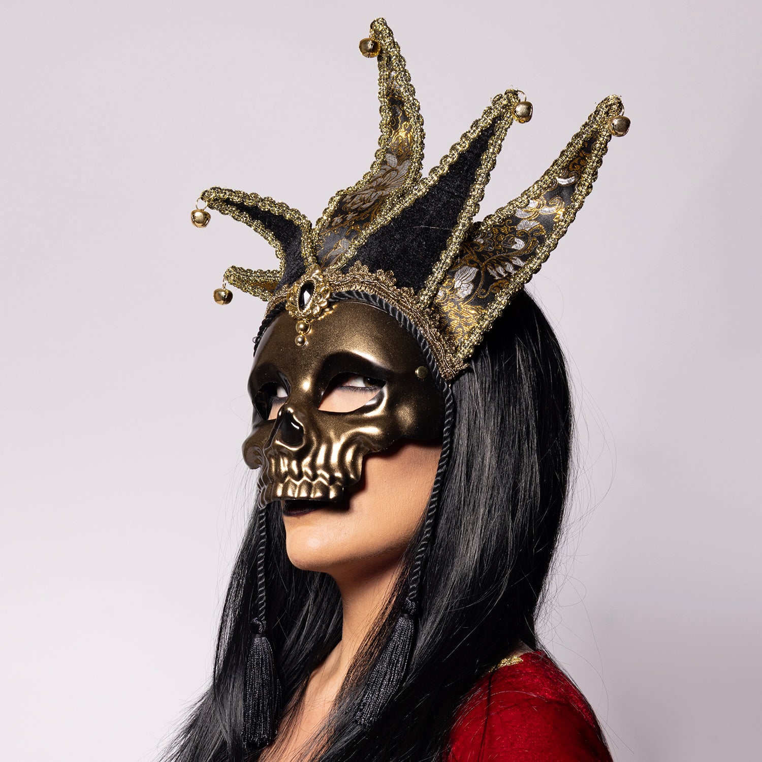 Deluxe Jester Skull Mask