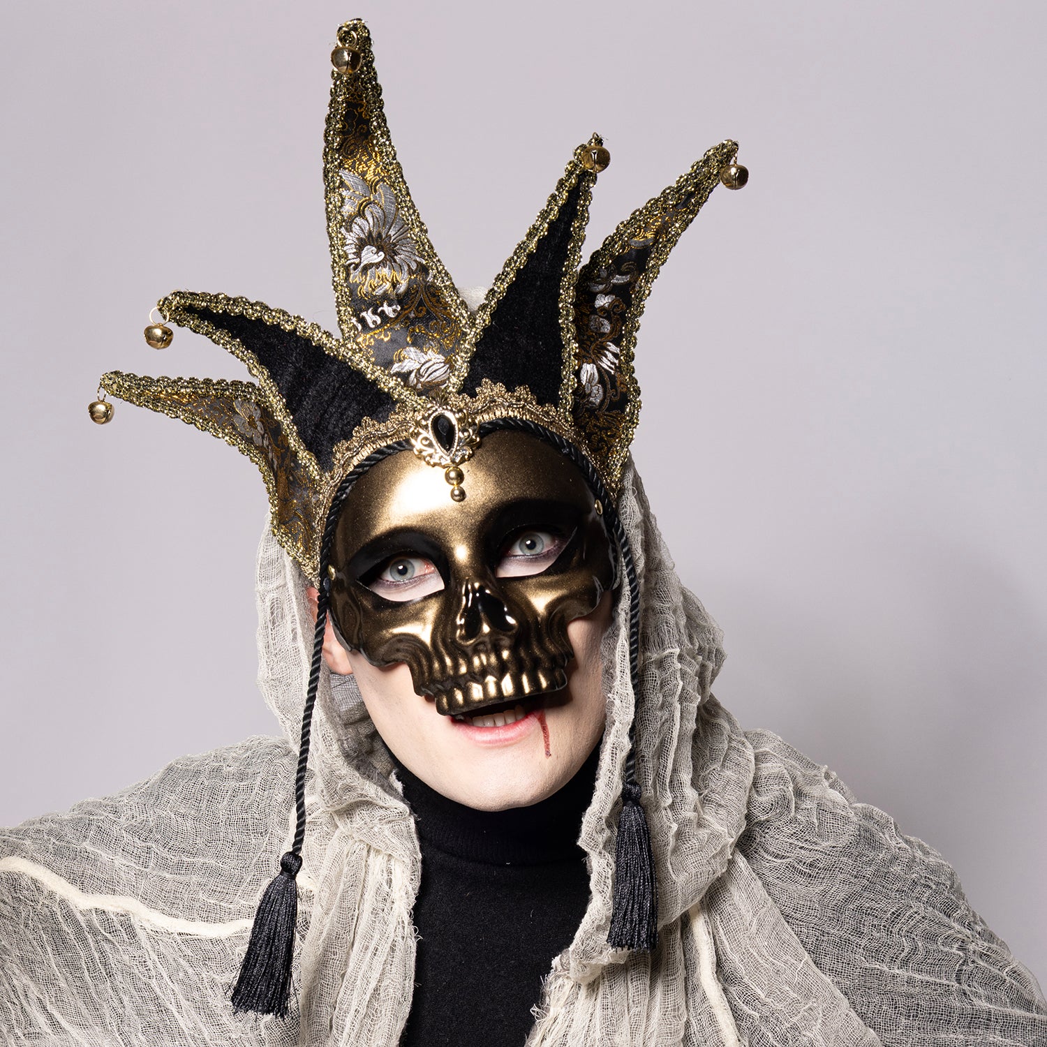 Deluxe Jester Skull Mask