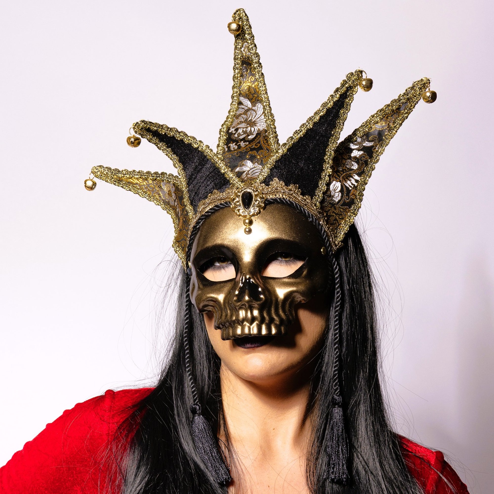 Deluxe Jester Skull Mask