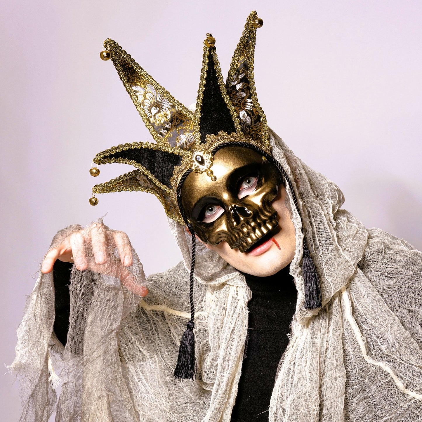 Deluxe Jester Skull Mask