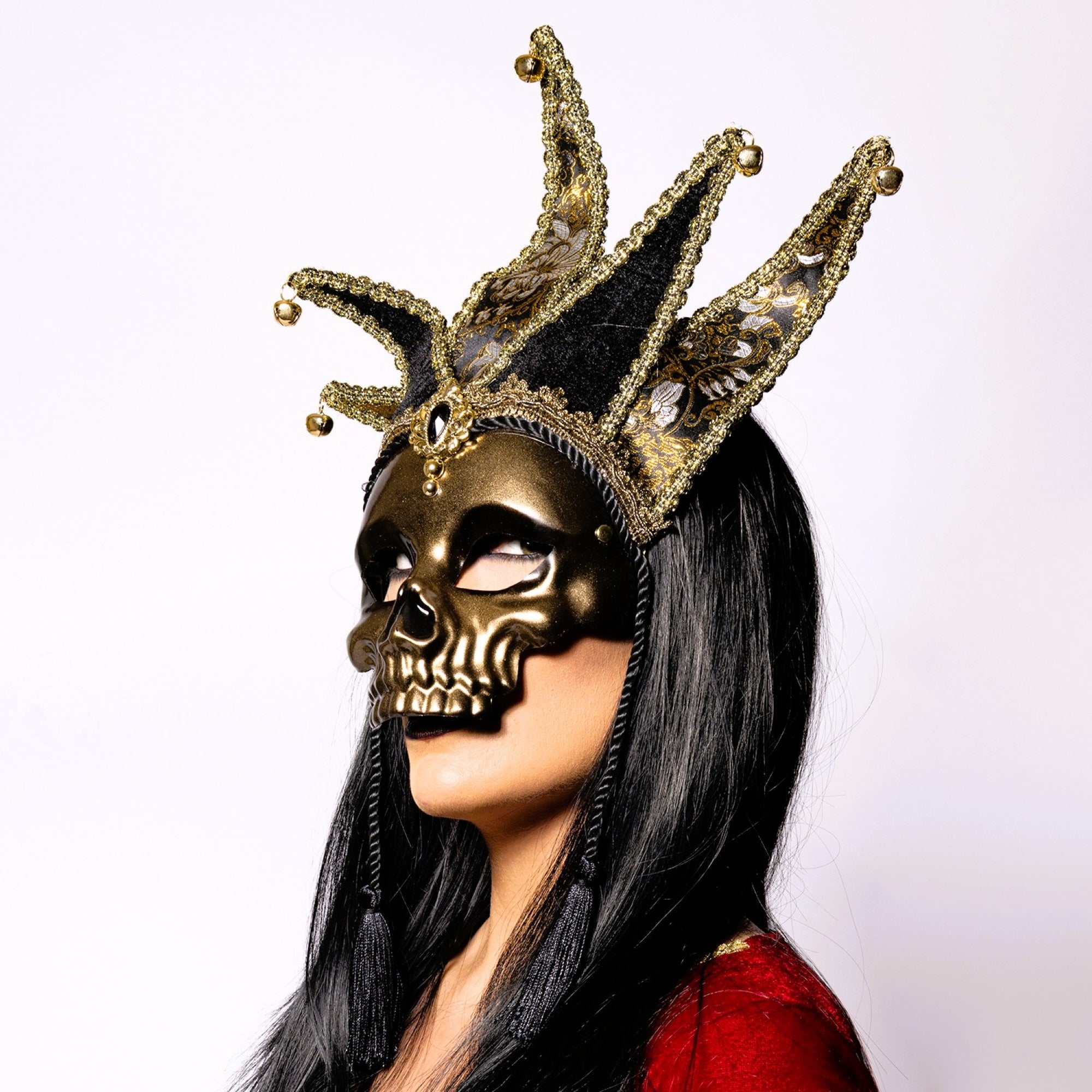 Deluxe Jester Skull Mask