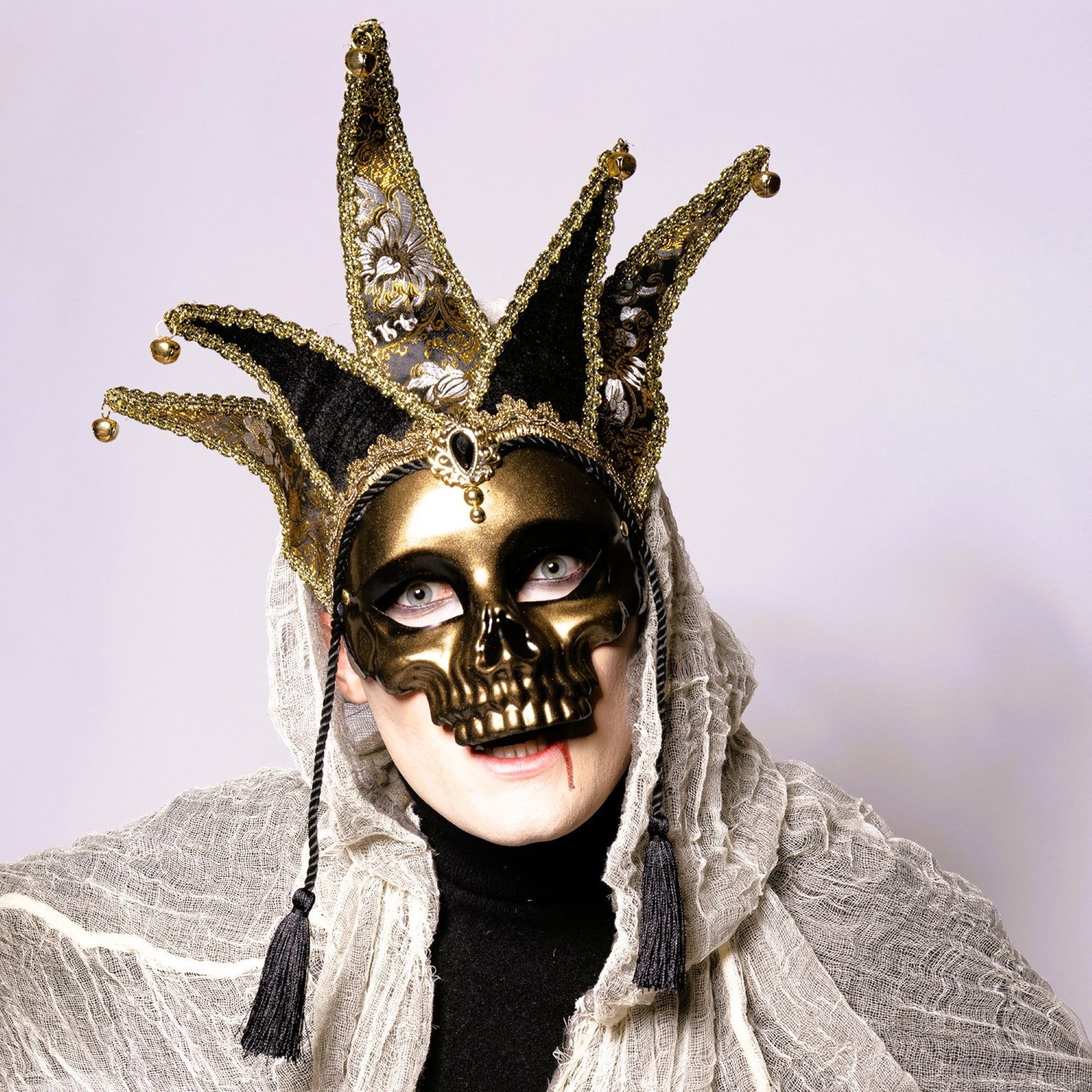 Deluxe Jester Skull Mask