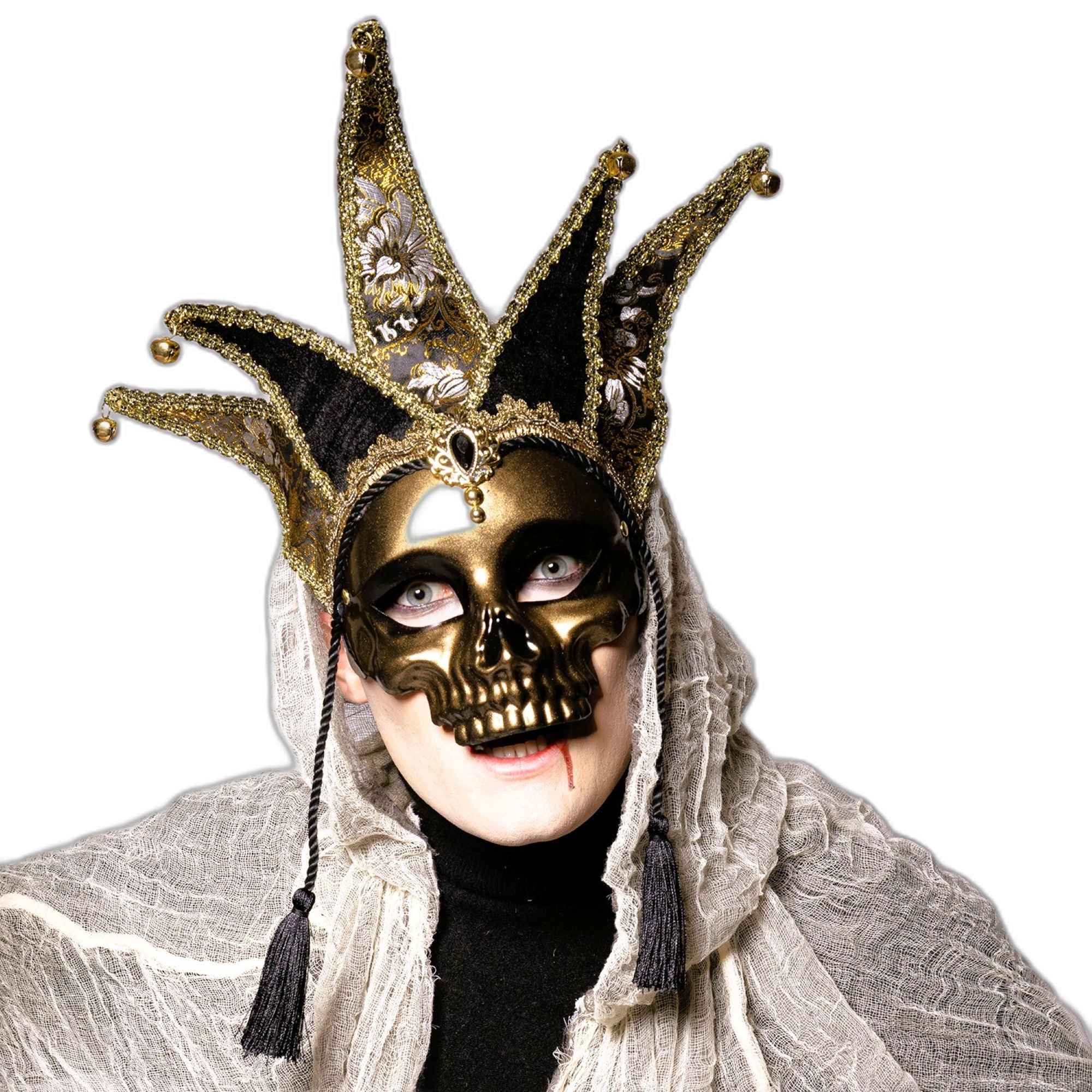 Deluxe Jester Skull Mask