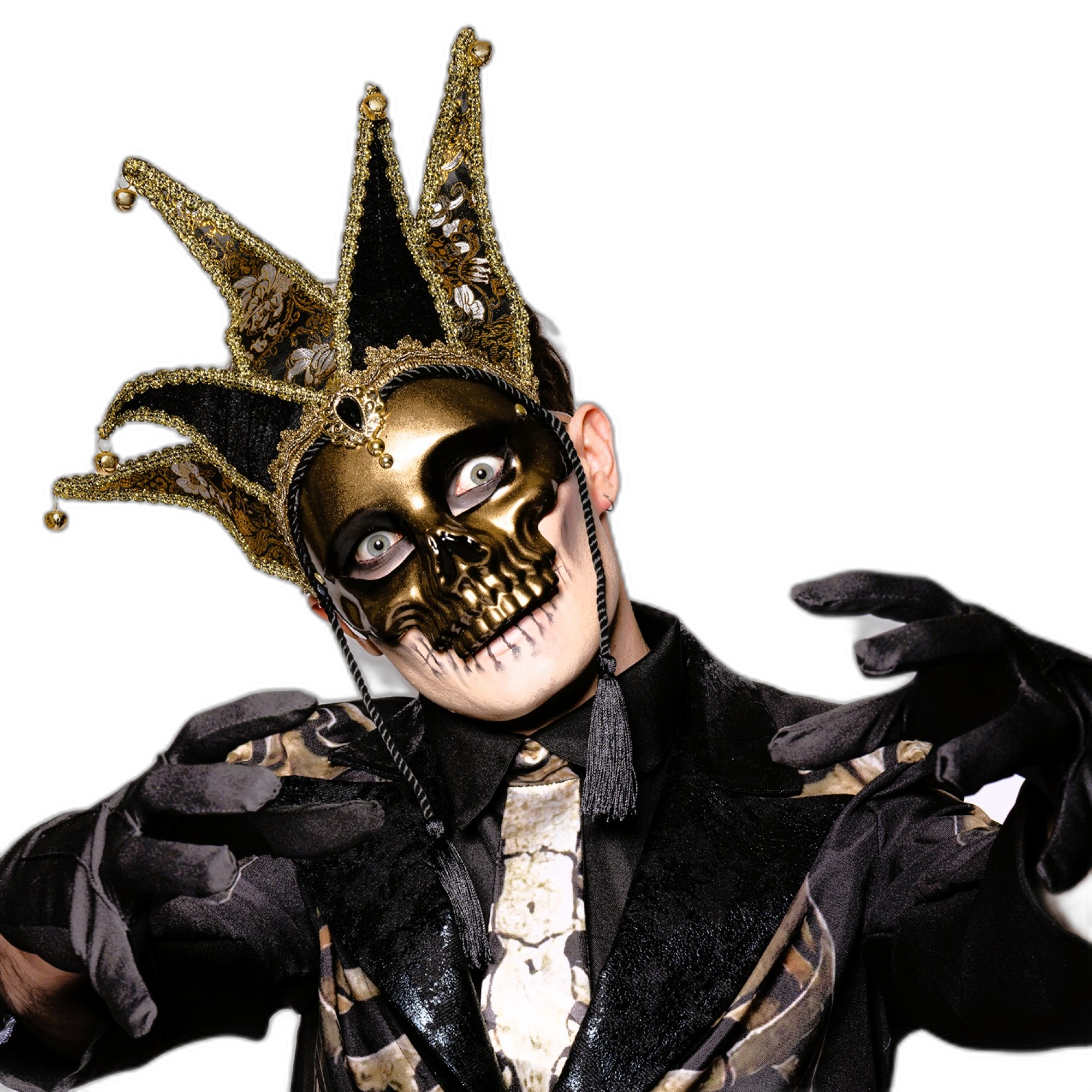 Deluxe Jester Skull Mask