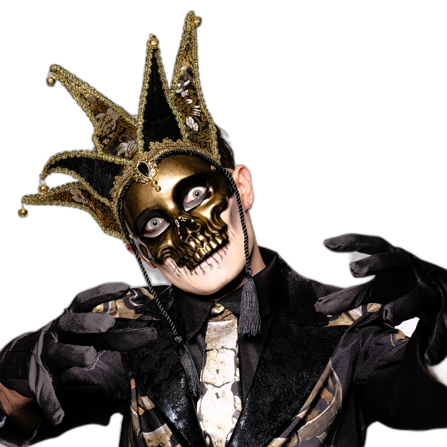 Deluxe Jester Skull Mask