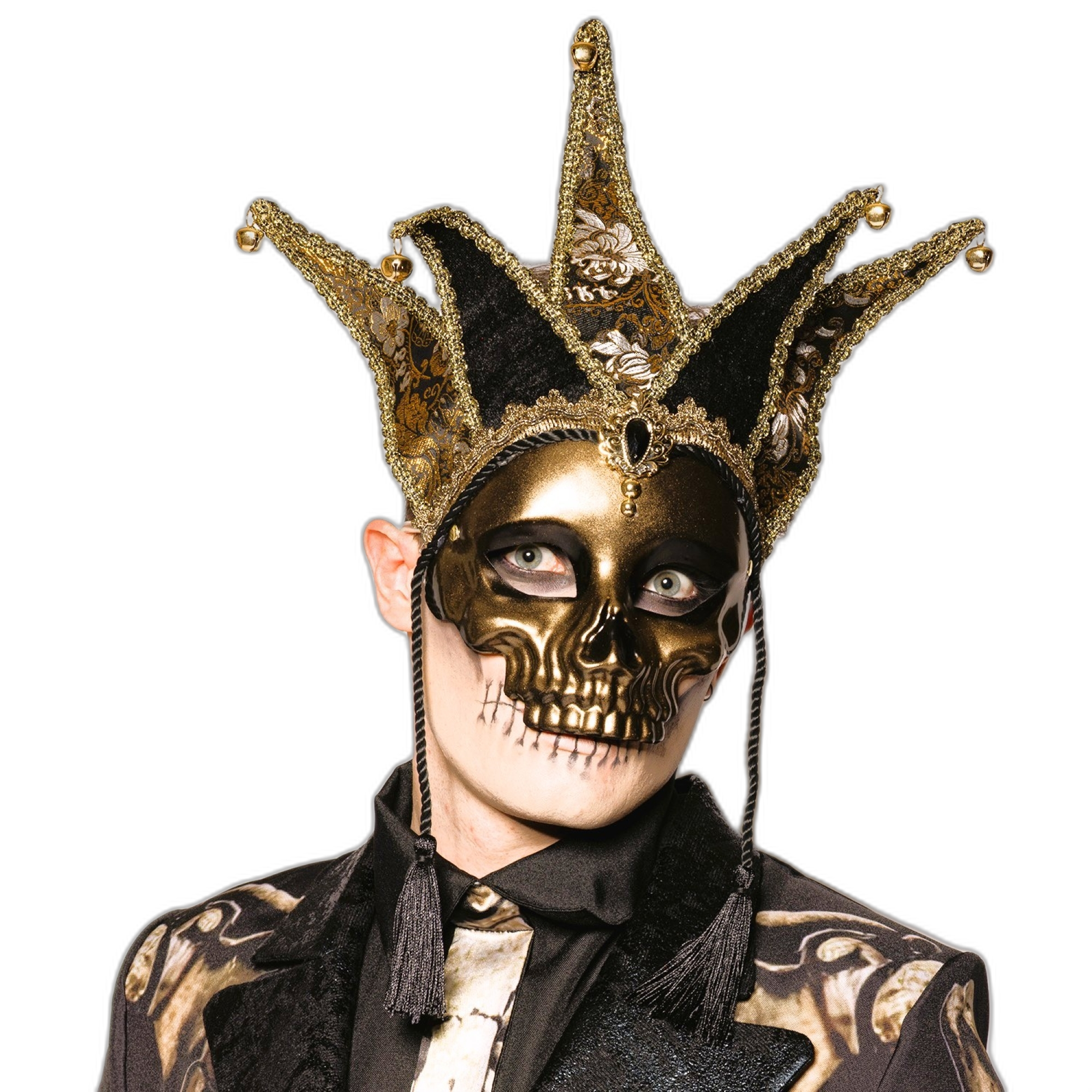 Deluxe Jester Skull Mask