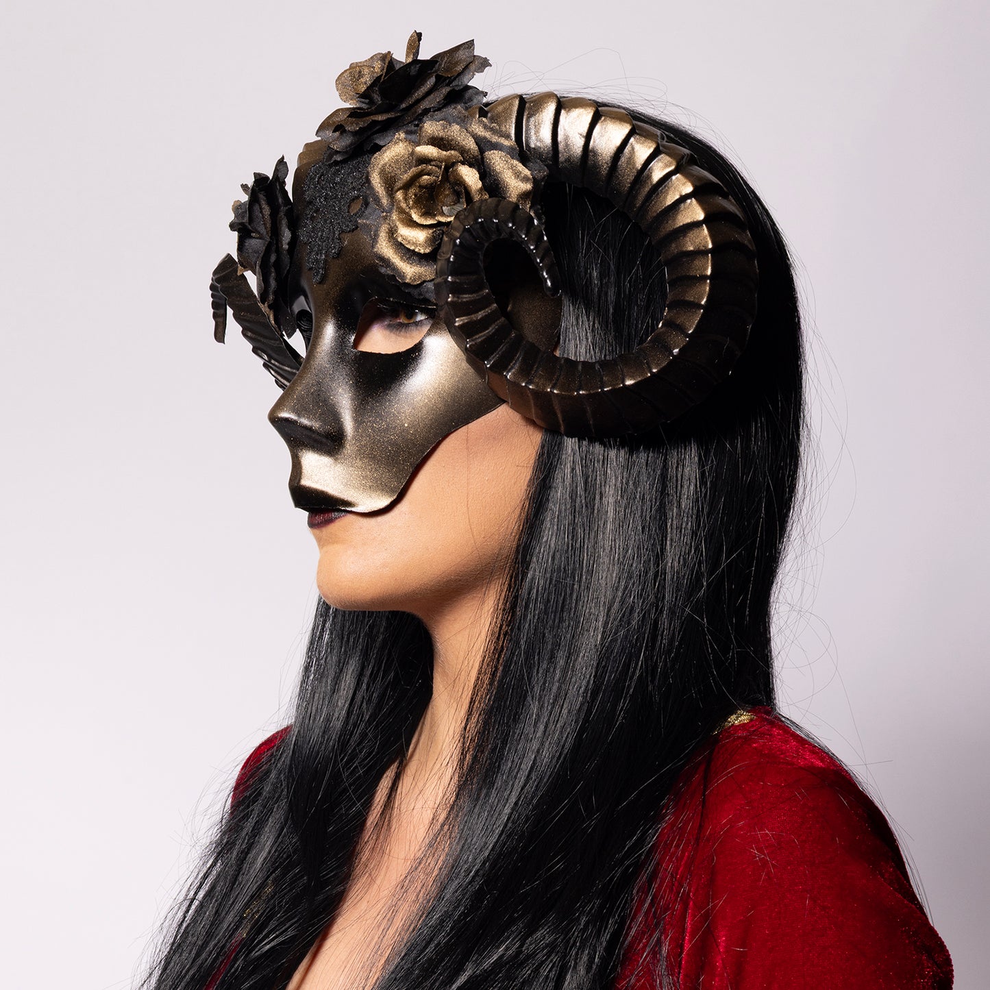 Eye Mask, Floral Ram, Golden