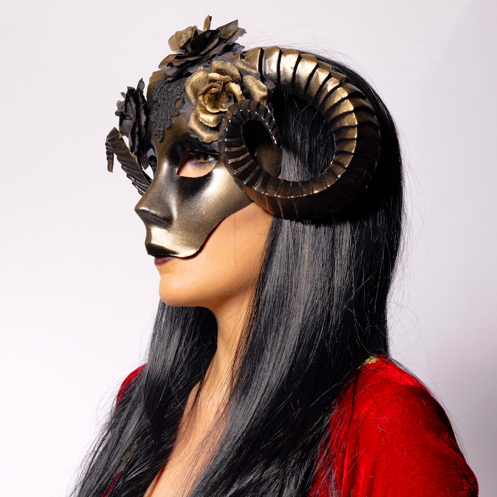 Eye Mask, Floral Ram, Golden