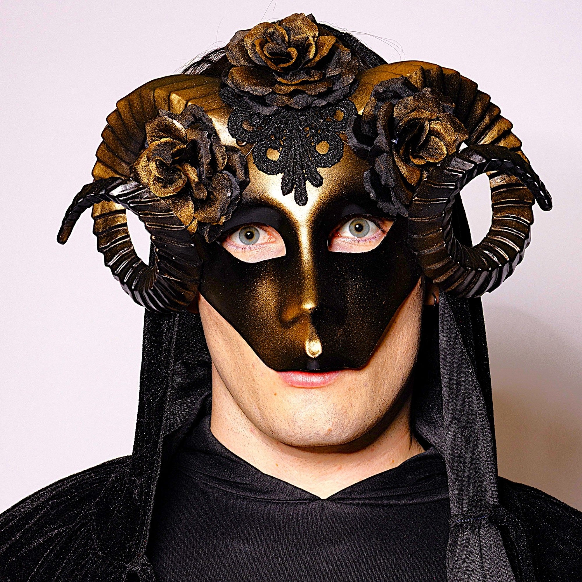 Eye Mask, Floral Ram, Golden