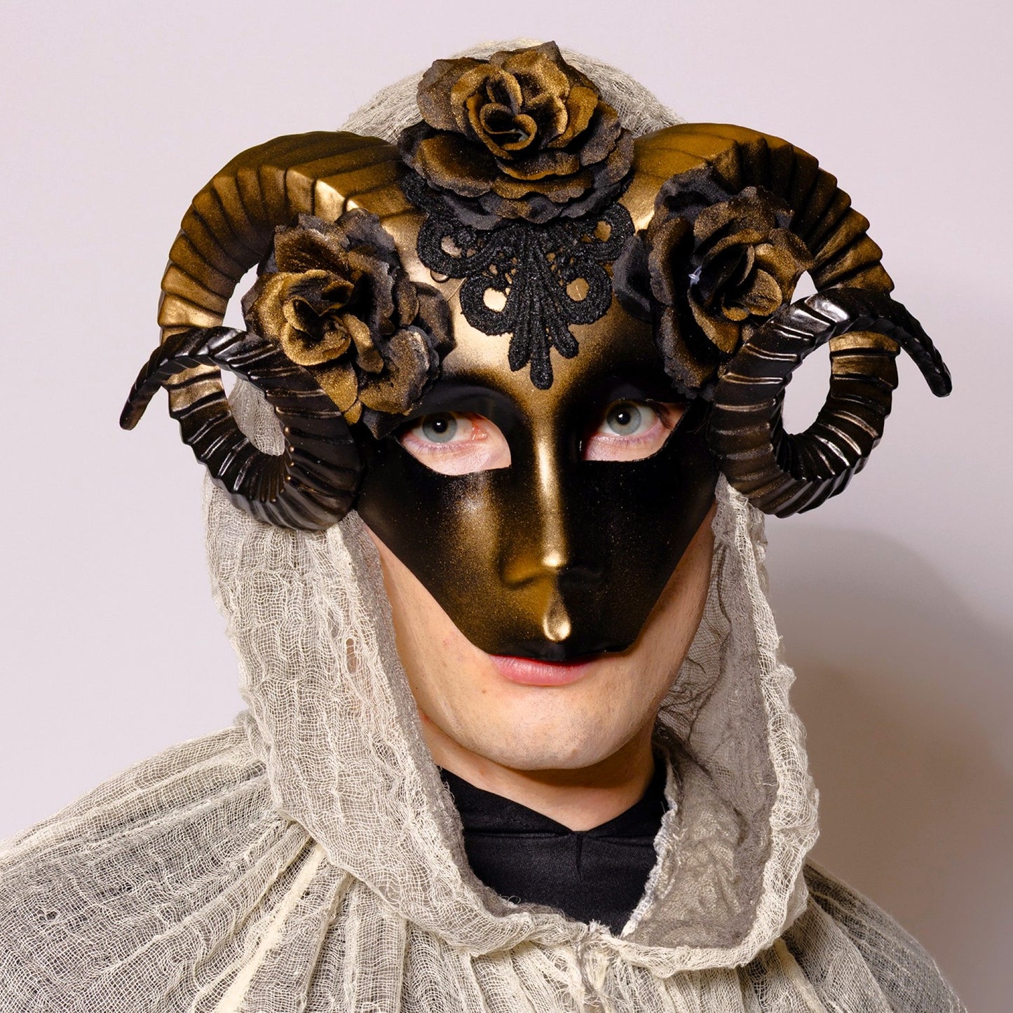 Eye Mask, Floral Ram, Golden