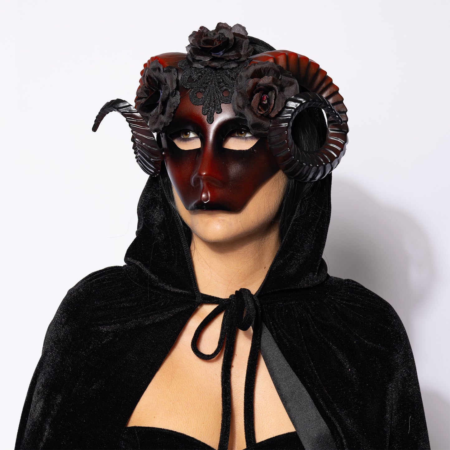 Floral Rouge Ram Mask
