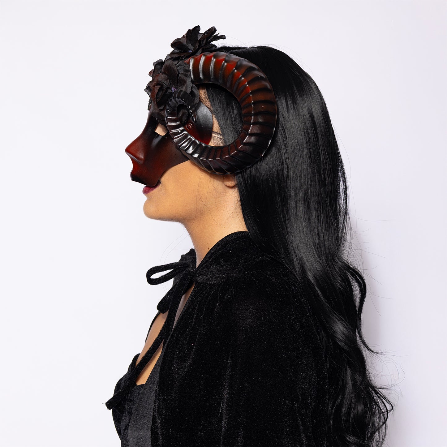 Floral Rouge Ram Mask