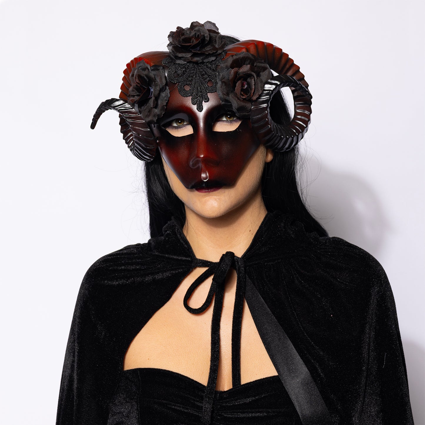 Floral Rouge Ram Mask