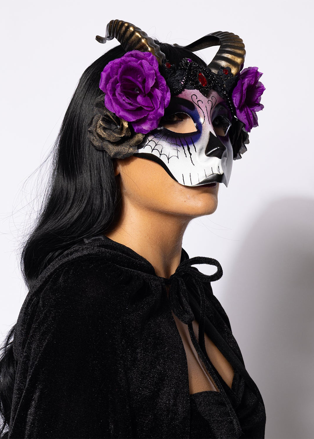 Lady Day of The Dead Horned Mask