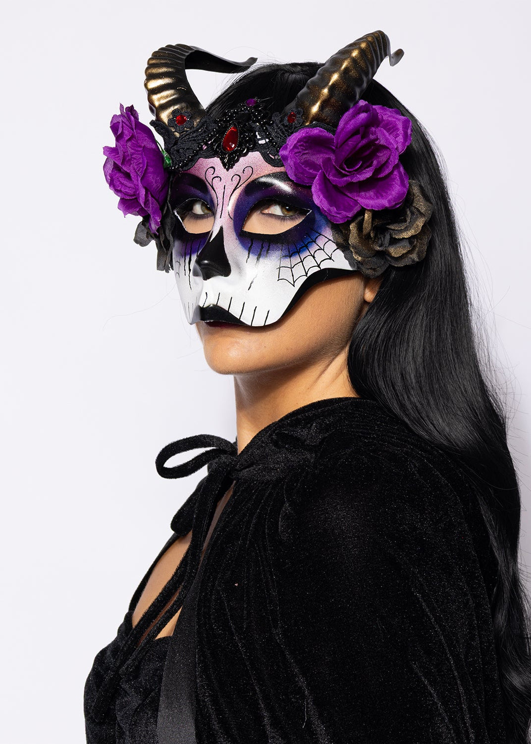 Lady Day of The Dead Horned Mask