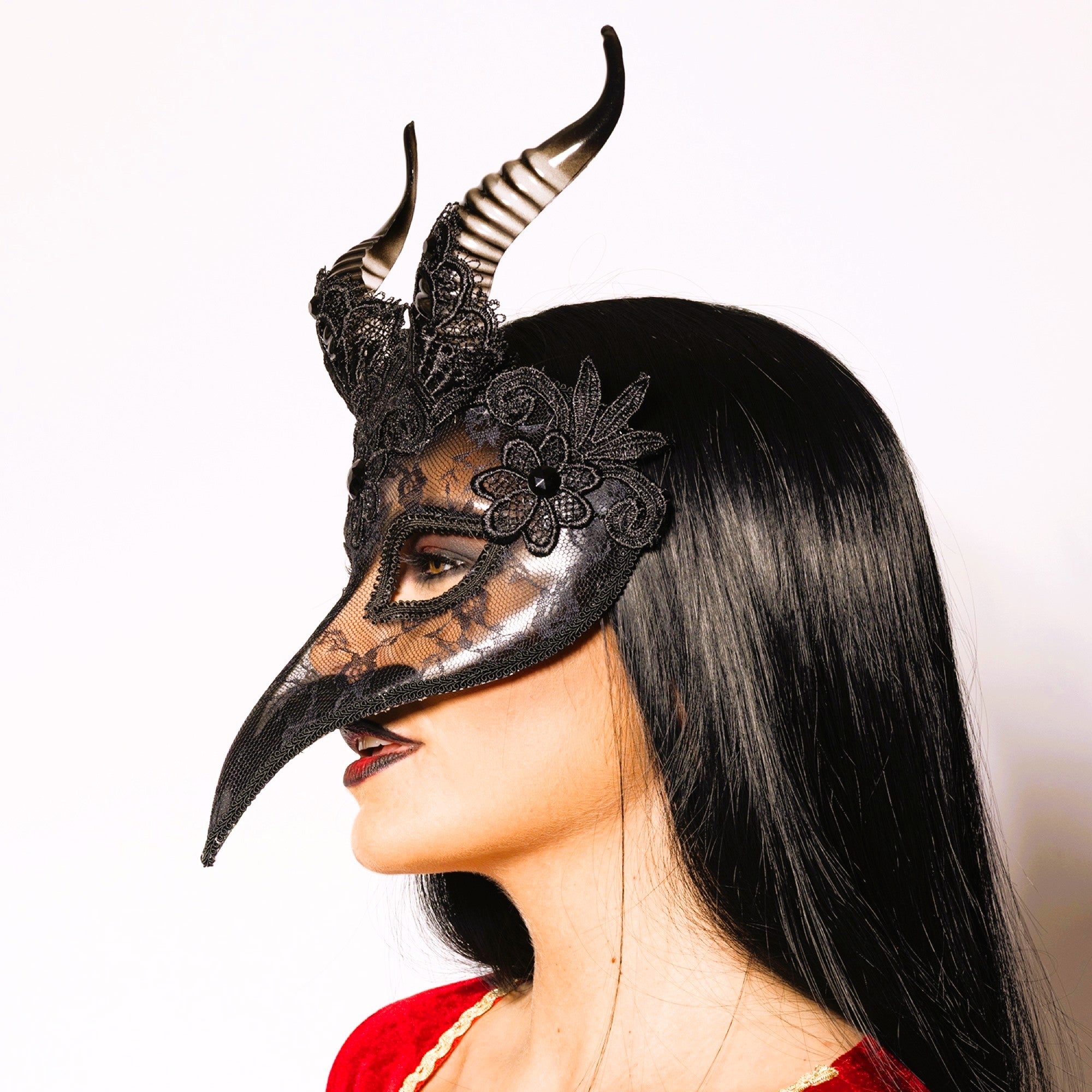 Deluxe Venetian Raven Mask
