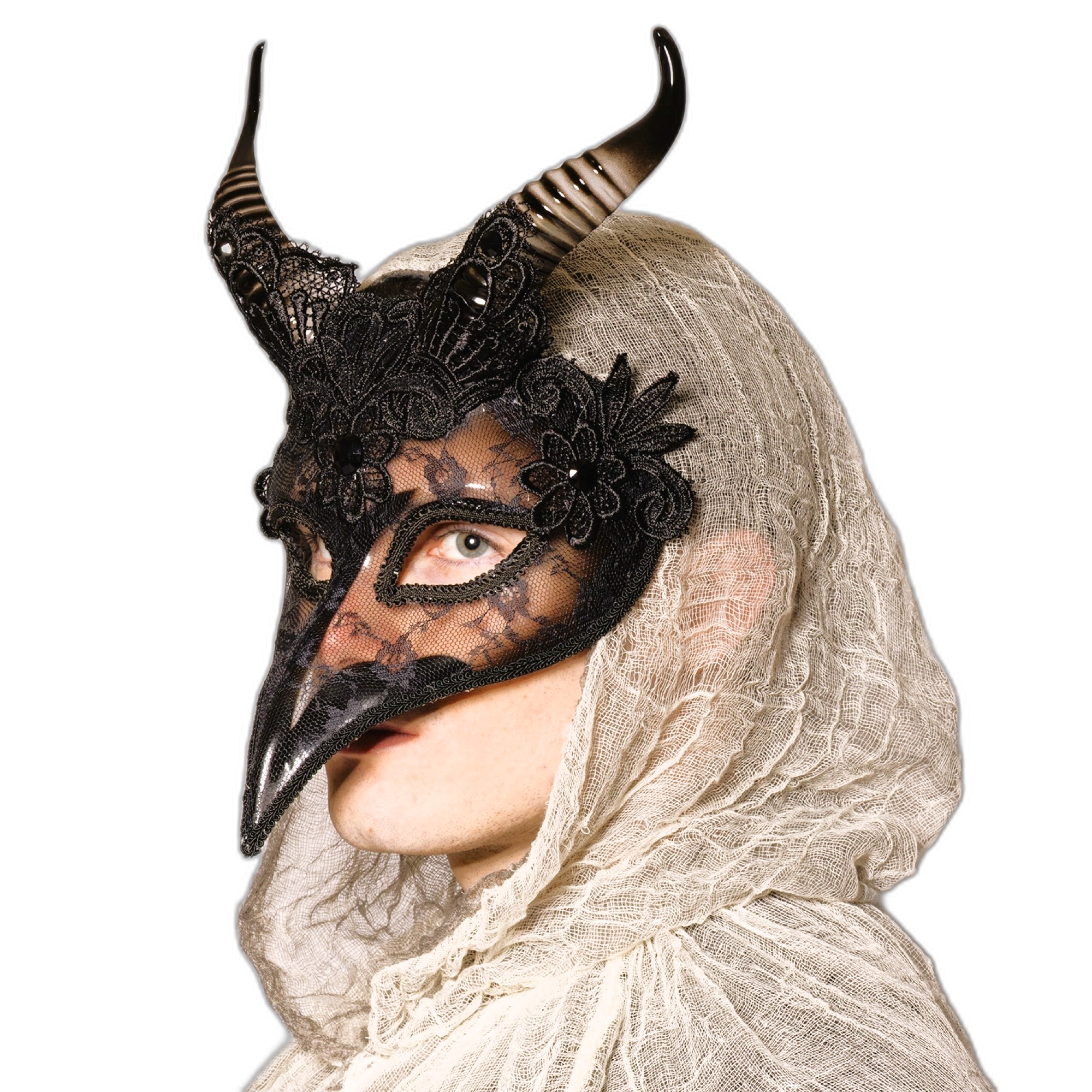 Deluxe Venetian Raven Mask