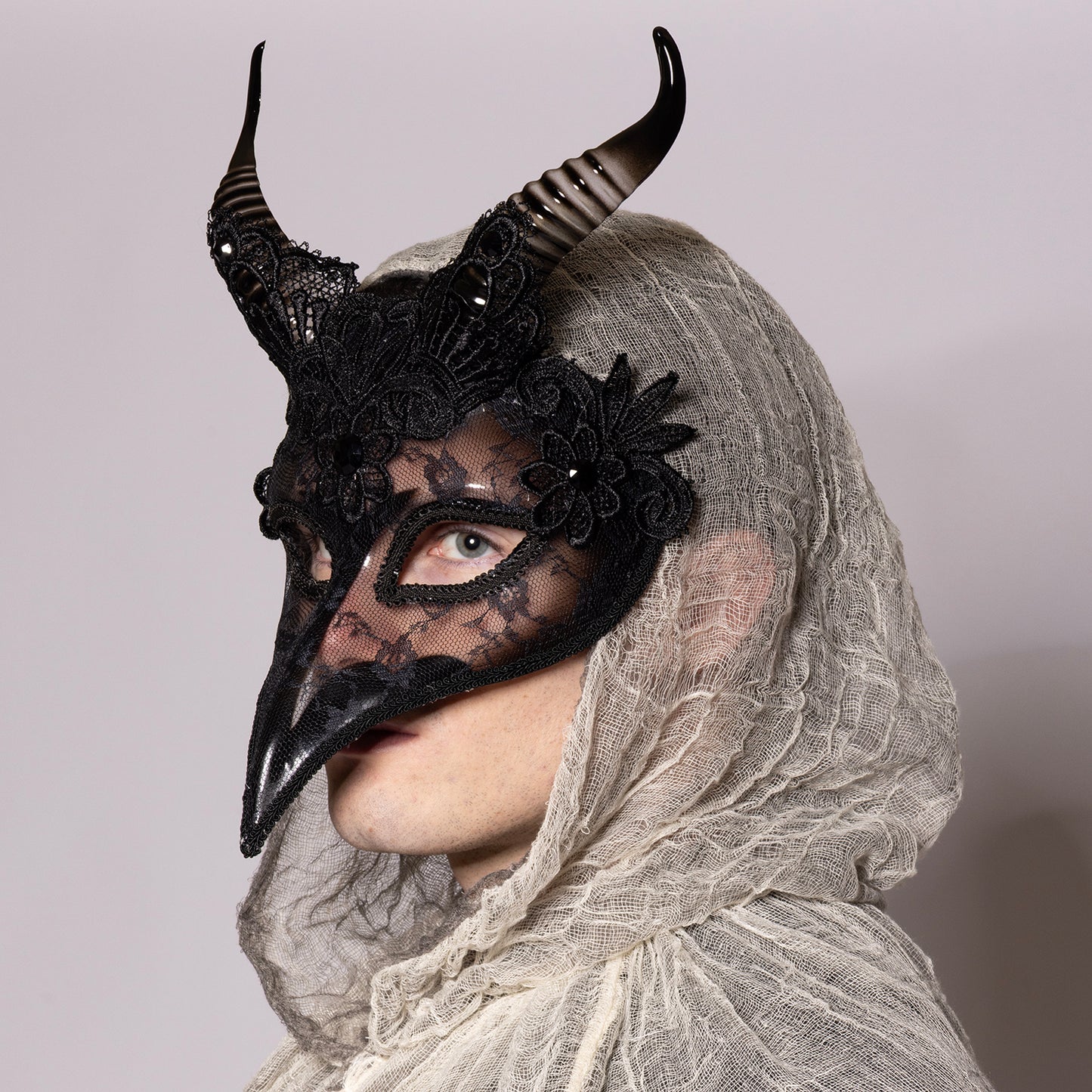 Deluxe Venetian Raven Mask