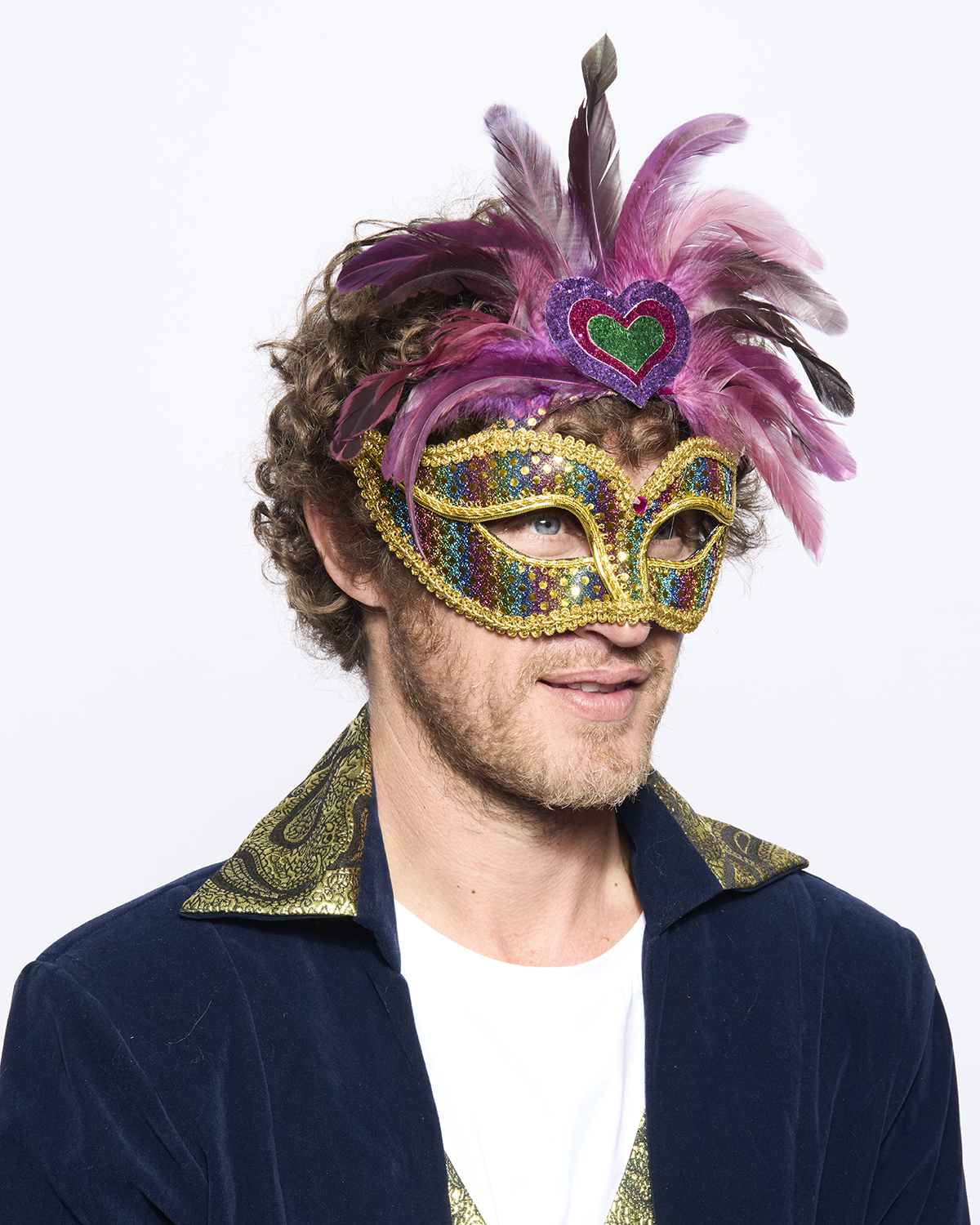 Rainbow Hearts carnival mask